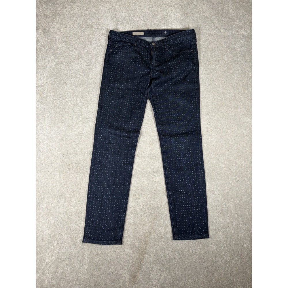 AG Adriano Goldschmied Dot Print The Stevie Slim Straight Ankle Jeans Women 28R